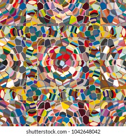 Colourful seamless ornamental rose background made of mosaic. New texture for design work