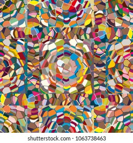Colourful seamless ornamental rose background made of mosaic. New texture for design work
