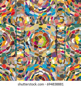 Colourful seamless ornamental rose background made of mosaic. New texture for design work