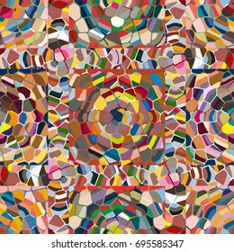 Colourful seamless ornamental rose background made of mosaic. New texture for design work