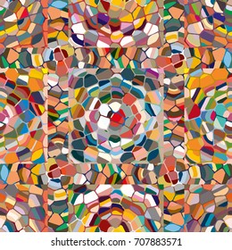Colourful seamless ornamental rose background made of mosaic. New texture for design work