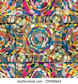 Colourful seamless ornamental rose background made of mosaic. New texture for design work