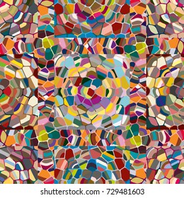 Colourful seamless ornamental rose background made of mosaic. New texture for design work