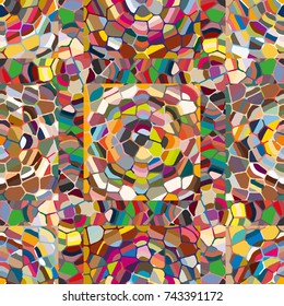 Colourful seamless ornamental rose background made of mosaic. New texture for design work