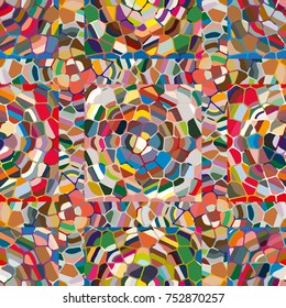 Colourful seamless ornamental rose background made of mosaic. New texture for design work
