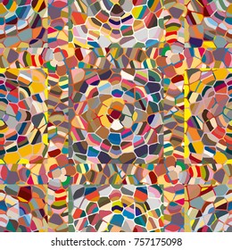 Colourful seamless ornamental rose background made of mosaic. New texture for design work