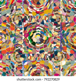 Colourful seamless ornamental rose background made of mosaic. New texture for design work