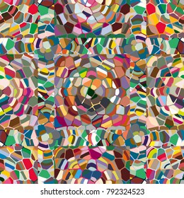 Colourful seamless ornamental rose background made of mosaic. New texture for design work