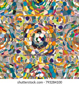 Colourful seamless ornamental rose background made of mosaic. New texture for design work