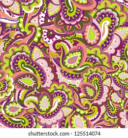 Colourful seamless paisley pattern