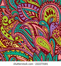 Colourful seamless paisley pattern