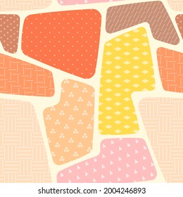 Colourful seamless patchwork with different patterns. vector design.