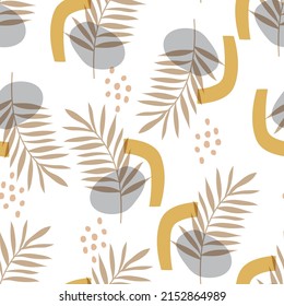 Colourful Seamless pattern with decorative flowers and leaves free foam shape ,Modern style ,pot, cup.Vector illustration EPS10,Design for fashion  fabric, textile, wallpaper, wrapping and all print