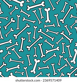 Colourful seamless pattern set of bones for halloween, flat vector illustration. Vector illustration