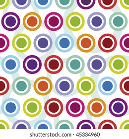 Patrón de círculo retro sin costura colorido en vector