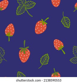 Colourful seamless strawberry pattern. The print is well suited for textiles, Wallpaper and packaging.