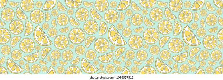 Colourful seamless texture with citruses. Vector.
