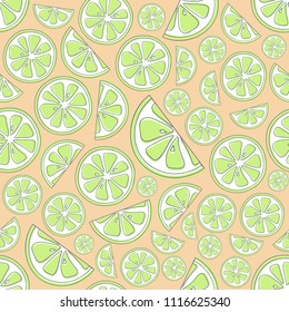 Colourful seamless texture with citruses. Vector.