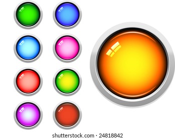 A Colourful Selection of Glossy Web Buttons
