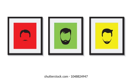 colourful set of bearded men in frames