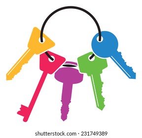 colourful set of keys