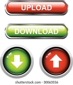 A Colourful Set of Upload / Download Buttons