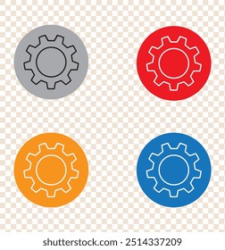 Colourful setting gears icon. Cogwheel group. Gear design collection .