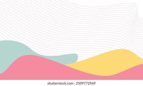 Colourful shape background with line vector by nara senja
