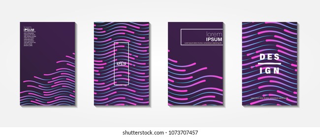 Colourful shiny waves with lines.Minimal covers design,gradients, lines, shapes. Tech cover,futuristic banner, future template,abstract flyer, poster,trendy minimalist brochure. 