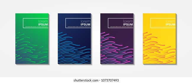 Colourful shiny waves with lines.Minimal covers design,gradients, lines, shapes. Tech cover,futuristic banner, future template,abstract flyer, poster,trendy minimalist brochure. 