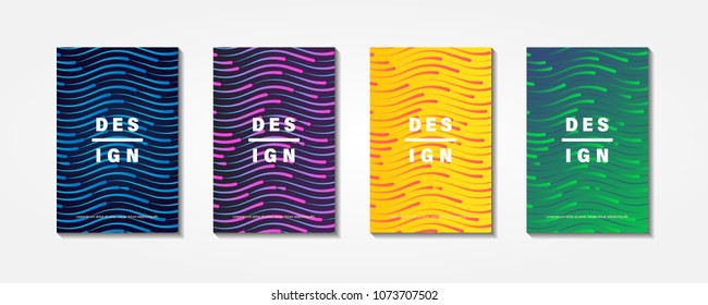 Colourful shiny waves with lines.Minimal covers design,gradients, lines, shapes. Tech cover,futuristic banner, future template,abstract flyer, poster,trendy minimalist brochure. 