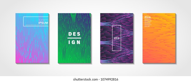 Colourful shiny waves with lines.Minimal covers design,gradients, lines, shapes. Tech cover,futuristic banner, future template,abstract flyer, poster,trendy minimalist brochure.