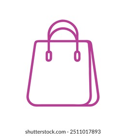 
colourful shopping bag outline in white background