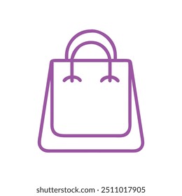 
colourful shopping bag outline in white background