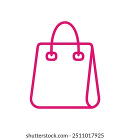 
colourful shopping bag outline in white background