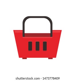 colourful shopping basket flat icon illustration for infographic retail business and grocery