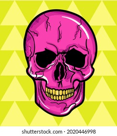 Colourful skull illustration. Abstract hand-drawn vector art. 