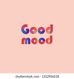 Colourful slice type lettering words  vector illustration
