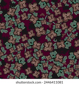 Colourful small liberty blooming garden flower mix with leoprad safari animal skin seamless pattern,vector EPS10 ,Design for fashion , fabric, textile, wallpaper, cover, web