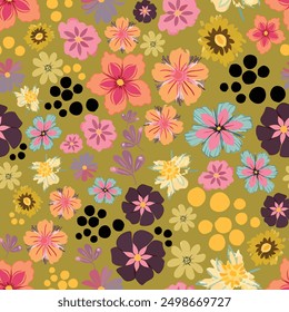 Bunte kleine Freiheit blühende Garten Blume nahtlose Muster Design 