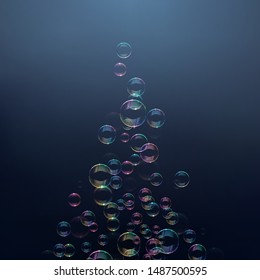 Colourful soap bubbles, vector illustration.