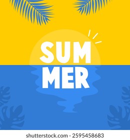Colourful social media stories design templates, backgrounds summer landscape. Summer background with leaves.