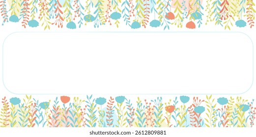 Colourful social media stories design template, background with copy space for text - floral landscape. Summer or autumn background with foliage.