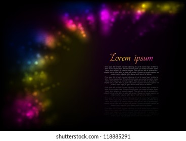 Colourful sparkling design. Vector background eps 10. Gradient mesh included