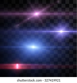 Colourful special transparent effects sparkles sun bursts and lens flares collection. Vector eps10