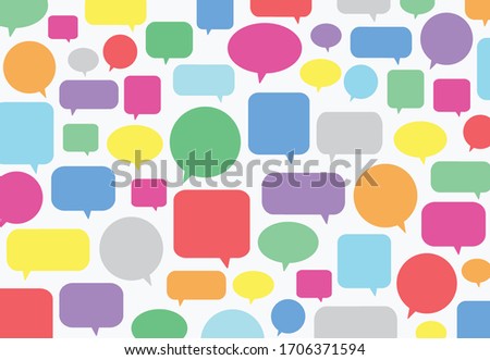 Colourful speech bubbles for the background Communication concept Social network.
