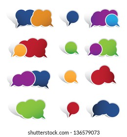 Colourful speech bubbles isolated on white background. This image is a vector illustration.