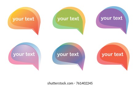 Colourful speech bubbles with sample text in vector graphics