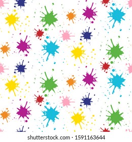 The colourful splatter seamless pattern vector.