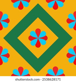 Colourful square diamond shape pattern for background.